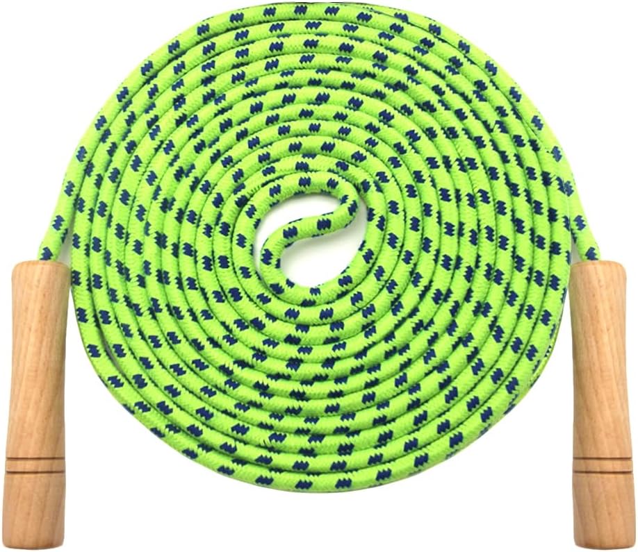 16 FT Double Dutch Jump Rope for Kids, Adjustable Rainbow Skipping Rope with Wooden Handles, Perfect for Fitness, Outdoor Fun, School Sports, and Party Games