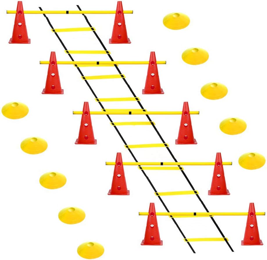 Hurdle Ladder Triangle Marker Cone Pad Disk Hurdle Multifunctional Set