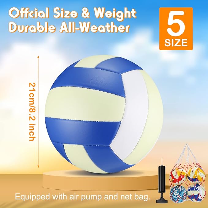 Glow-In-The-Dark Volleyball Set With Storage Bag