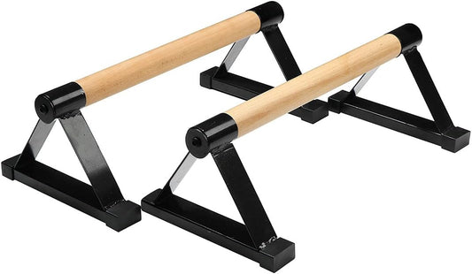 Wooden Stretch Push-Up Stands, Non-Slip Calisthenics and Gymnastic Training Bars for Handstands and Yoga
