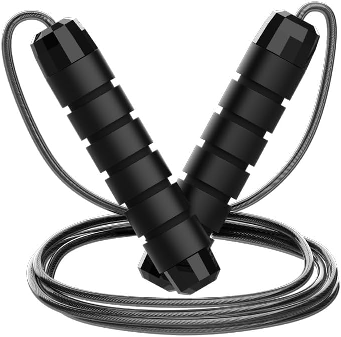 Jump Rope, Tangle-Free Rapid Speed Jumping Rope ble with Ball Bearings for Women, Men, and Kids, Home Exerci & Slim Body，Jump Rope Workout with Foam Handles for Fitness，Aerobic exerci