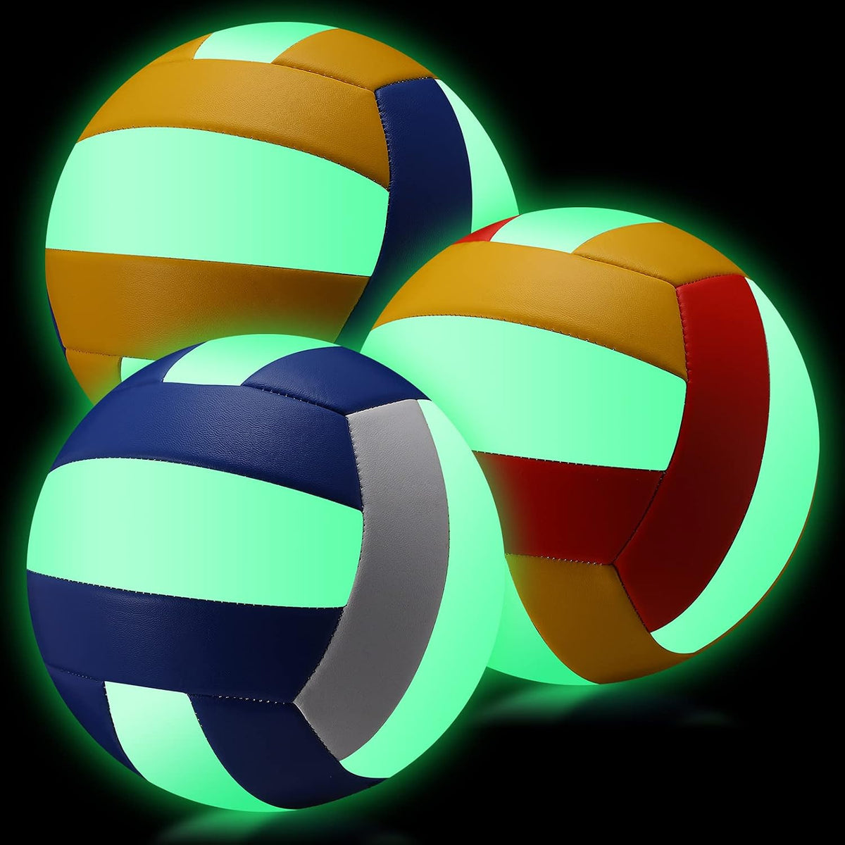 Glow-In-The-Dark Volleyball Set With Storage Bag