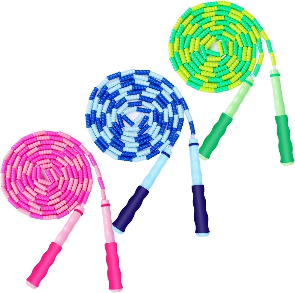 Jump Rope For Kids, Soft Beaded Jump Rope, Adjustable Length Tangle-Free gmented Soft Beaded Skipping Rope，for Women, Men and Kids Keeping Fit, Workout and Weight Loss