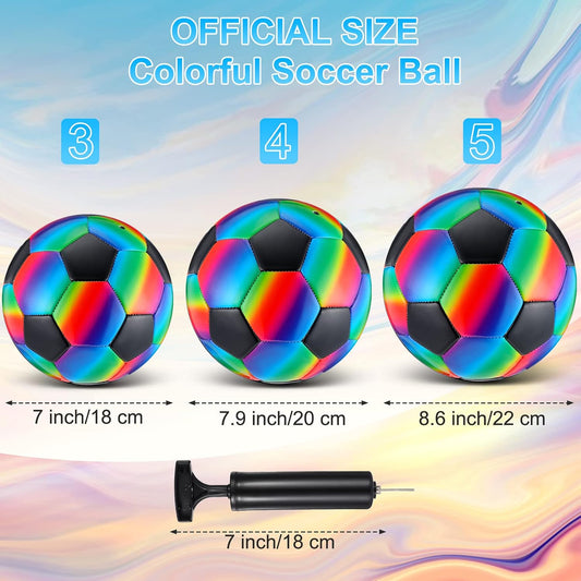 Rainbow Soccer Ball Set For Kids