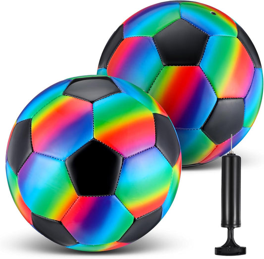 Rainbow Soccer Ball Set For Kids