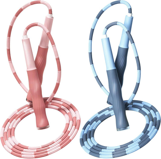 Upgraded Soft Beaded Jump Rope for Kids,Tangle-Free gmented Kids Jump Rope with Soft Anti-slip Handles,Adjustable Jumping Rope for Children Women and Men Fitness 9.2 Feet,Gifts for Kids
