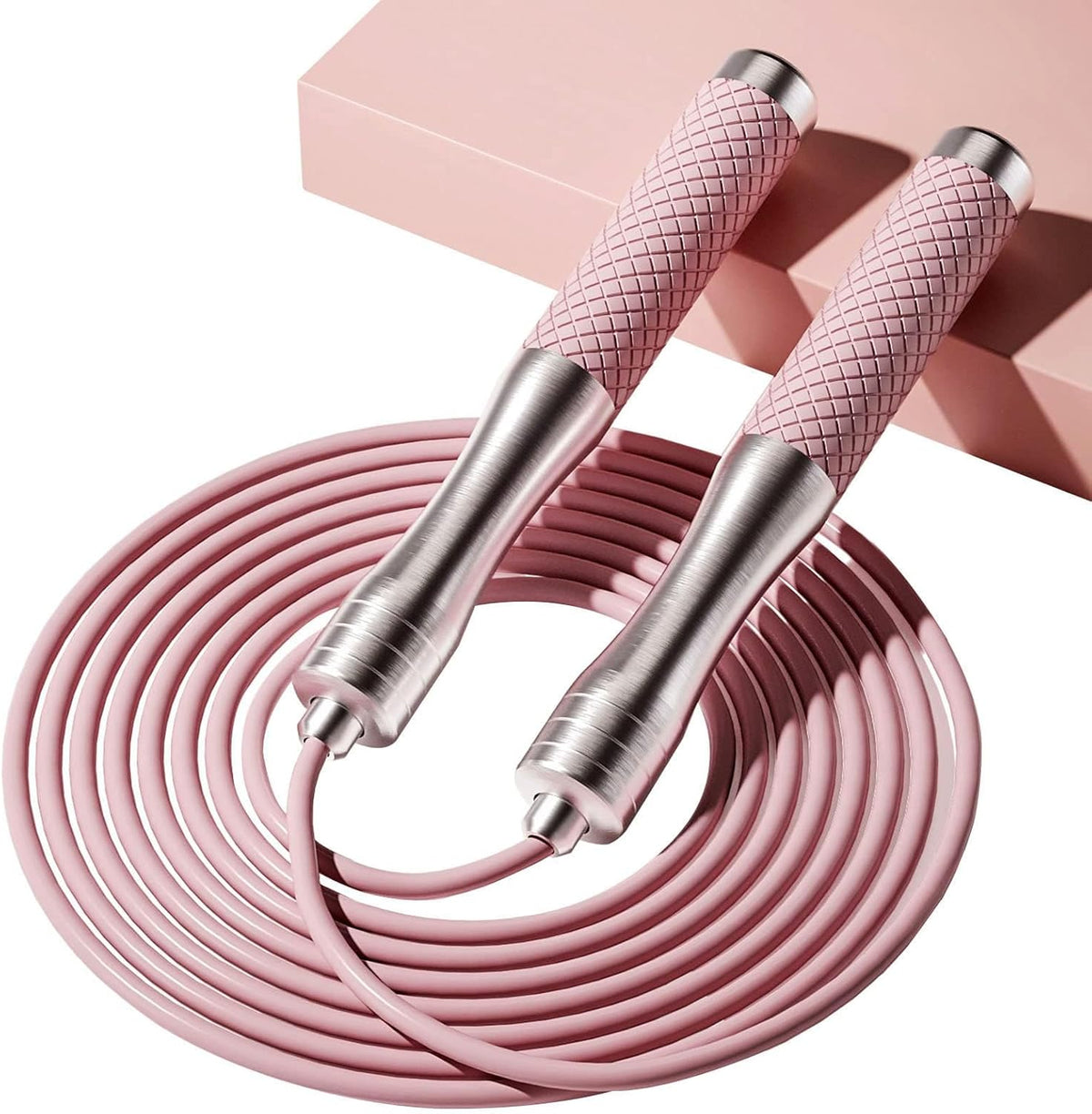 Speed Jump Rope for Fitness - Skipping Rope for Women Men Exerci with Adjustable Length Jumping Rope and Alloy & Silicone Handles Suitable for Workout Boxing Home Gym