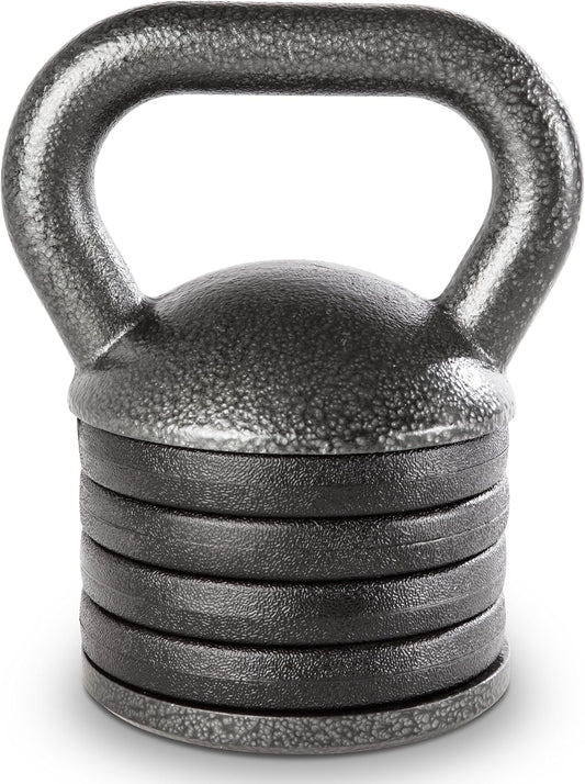 Adjustable Heavy-Duty Exercise Kettlebell Weight Set Strength Training and Weightlifting Equipment for Home Gyms , Grey