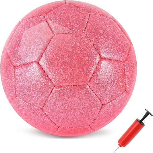 Pink Glitter Soccer Ball For Kids